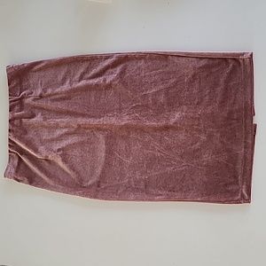 Dynamite velvet tube midi skirt